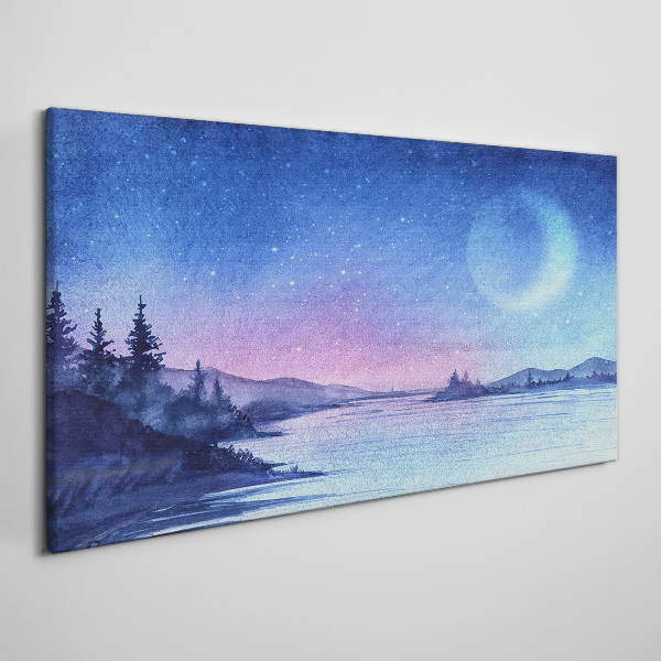 Vászonkép Varázslatos este a tóparton