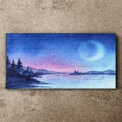 Vászonkép Varázslatos este a tóparton