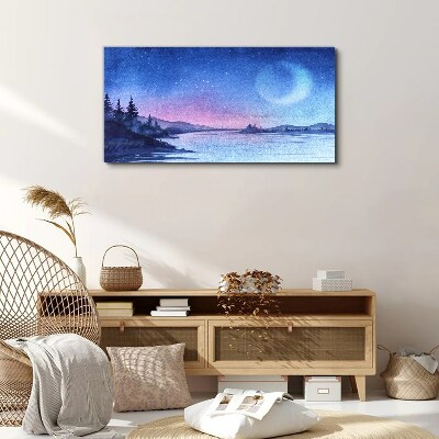 Vászonkép Varázslatos este a tóparton