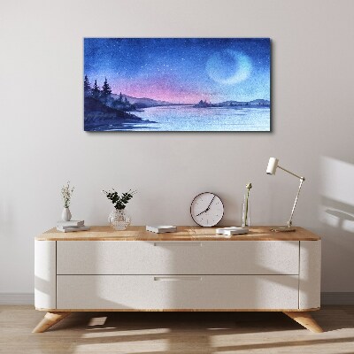 Vászonkép Varázslatos este a tóparton