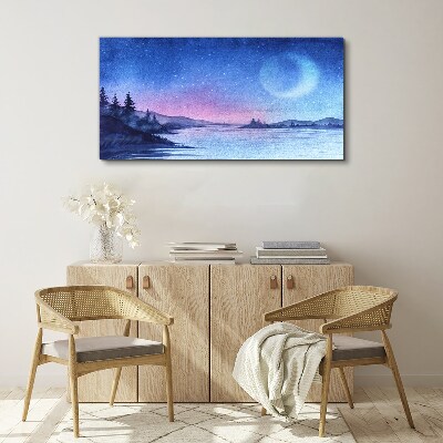 Vászonkép Varázslatos este a tóparton