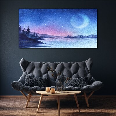 Vászonkép Varázslatos este a tóparton