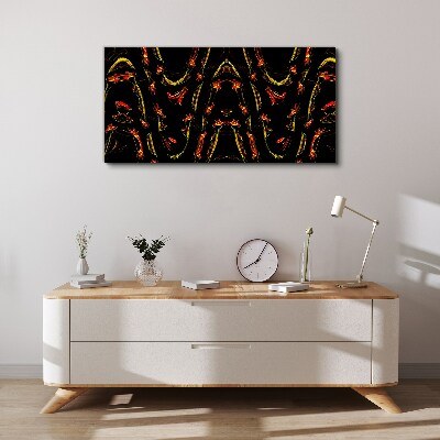 Vászonkép Dinamikus vonalak piros és sárga színben