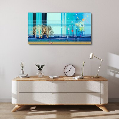 Vászonkép Kék téli táj