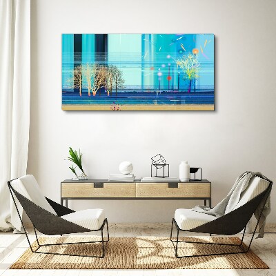 Vászonkép Kék téli táj