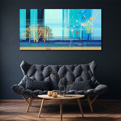 Vászonkép Kék téli táj