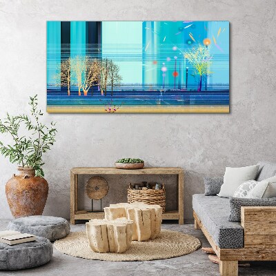 Vászonkép Kék téli táj