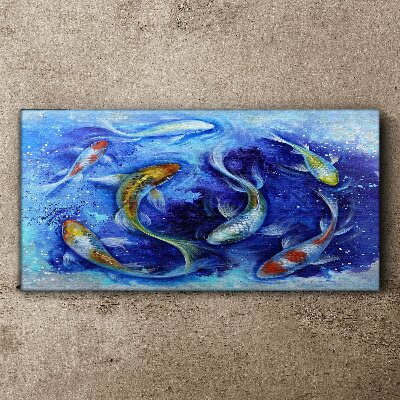 Vászonkép Ponty tánc a kék vízben