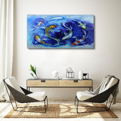 Vászonkép Ponty tánc a kék vízben