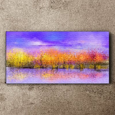 Vászonkép Színes táj a víz tükrözi