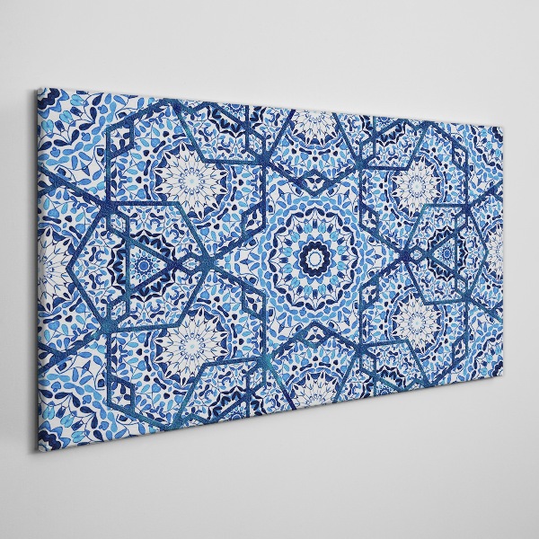 Vászonkép Geometrikus minták a kék árnyalataiban