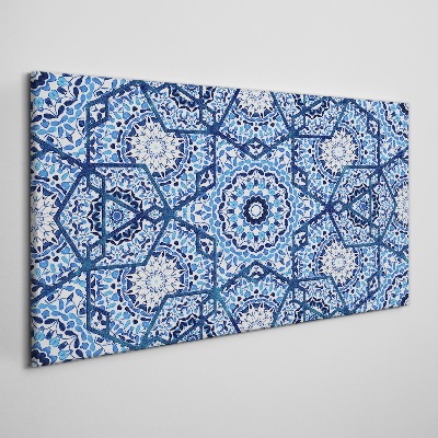 Vászonkép Geometrikus minták a kék árnyalataiban