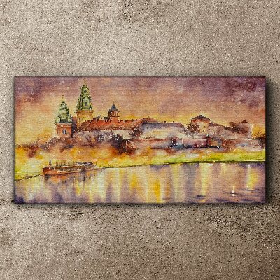 Vászonkép Arany tükröződések a folyón