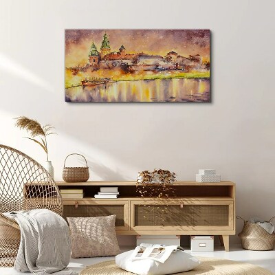 Vászonkép Arany tükröződések a folyón