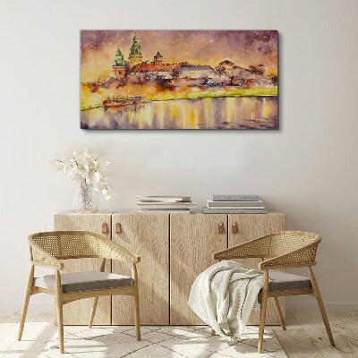 Vászonkép Arany tükröződések a folyón