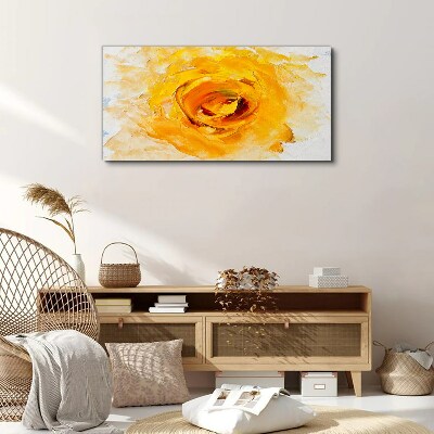 Vászonkép Sárga rózsa világos alapon