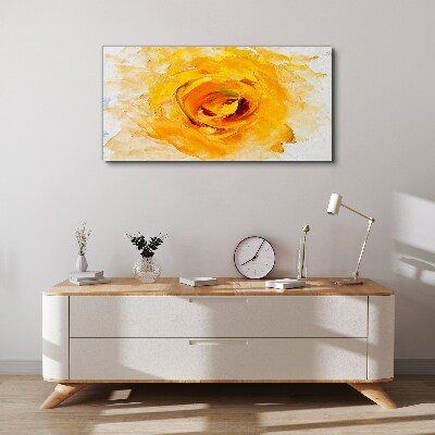 Vászonkép Sárga rózsa világos alapon