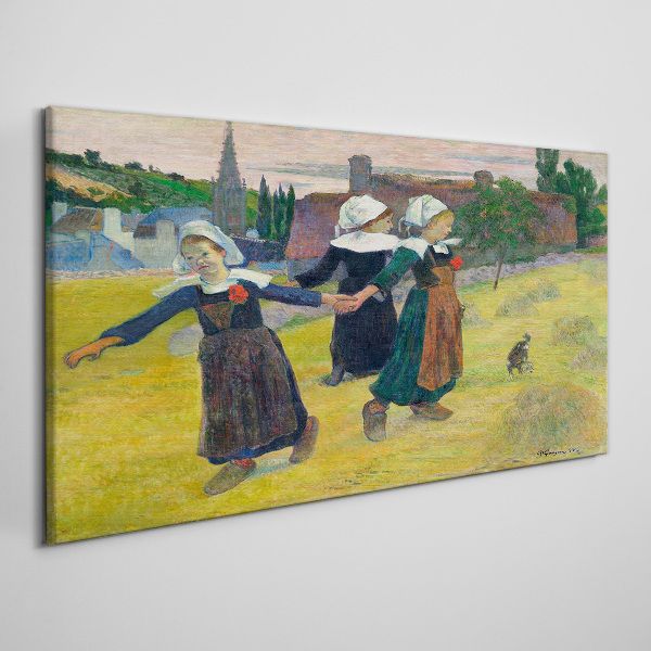 Vászonkép Táncoló lányok vidéken
