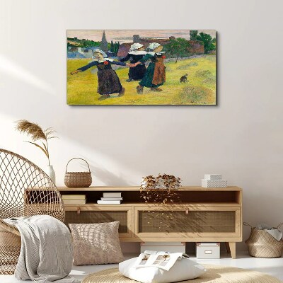 Vászonkép Táncoló lányok vidéken