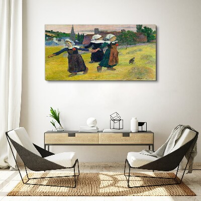 Vászonkép Táncoló lányok vidéken