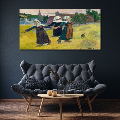 Vászonkép Táncoló lányok vidéken