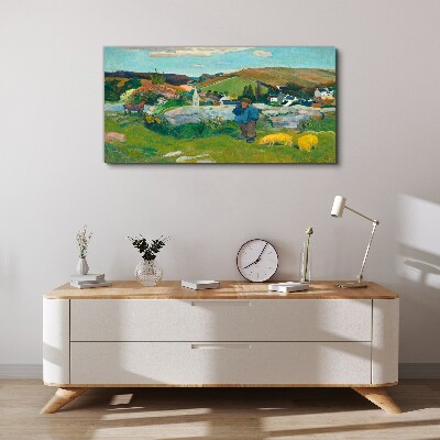 Vászonkép Fiú a tájban