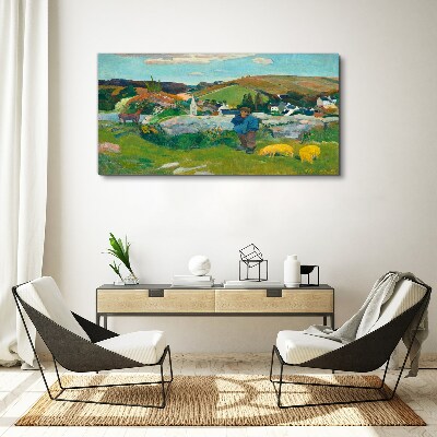 Vászonkép Fiú a tájban