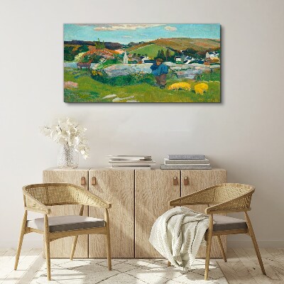 Vászonkép Fiú a tájban