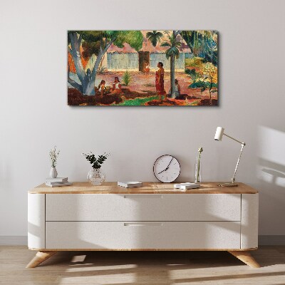 Vászonkép Trópusi táj figurákkal