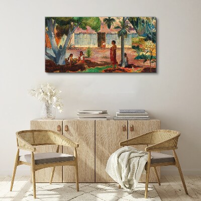 Vászonkép Trópusi táj figurákkal