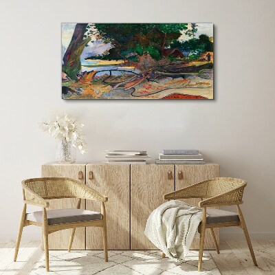 Vászonkép Trópusi táj fákkal