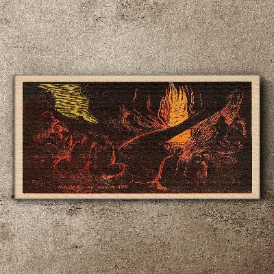 Vászonkép Gyülekező a tábortűz körül