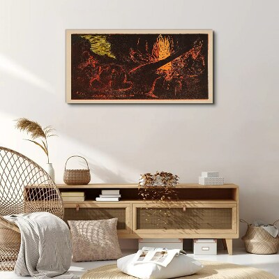 Vászonkép Gyülekező a tábortűz körül