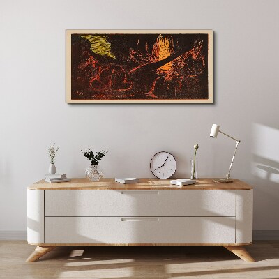 Vászonkép Gyülekező a tábortűz körül