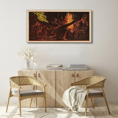 Vászonkép Gyülekező a tábortűz körül