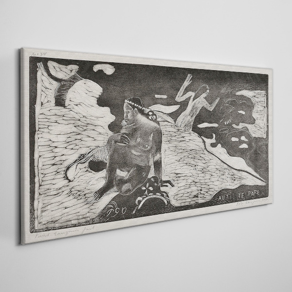 Vászonkép Egy alak absztrakt formák hátterében