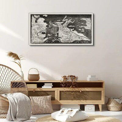 Vászonkép Egy alak absztrakt formák hátterében