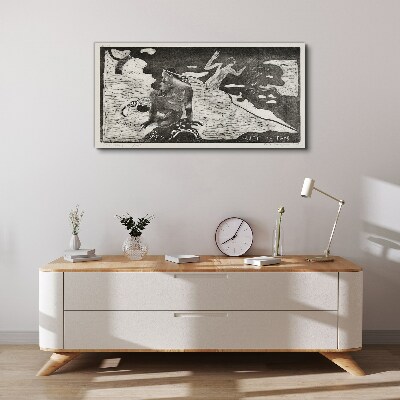 Vászonkép Egy alak absztrakt formák hátterében