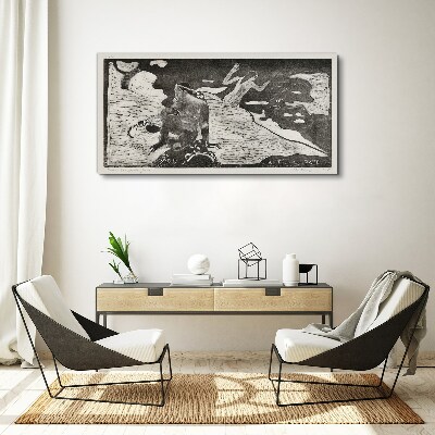 Vászonkép Egy alak absztrakt formák hátterében