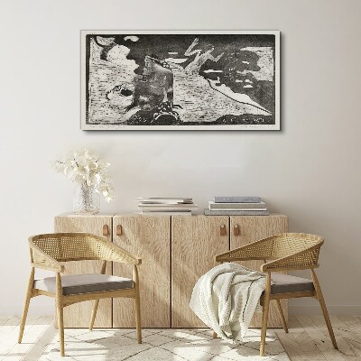 Vászonkép Egy alak absztrakt formák hátterében