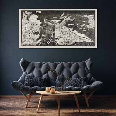 Vászonkép Egy alak absztrakt formák hátterében