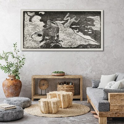 Vászonkép Egy alak absztrakt formák hátterében