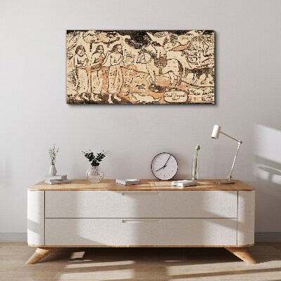 Vászonkép Történelmi jelenet a természet hátterében