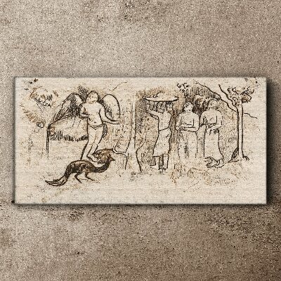 Vászonkép Mitológiai jelenetek angyallal és állatokkal