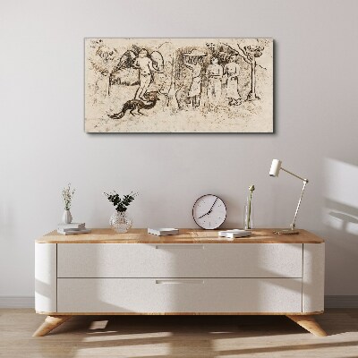 Vászonkép Mitológiai jelenetek angyallal és állatokkal