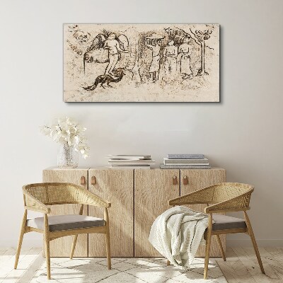 Vászonkép Mitológiai jelenetek angyallal és állatokkal