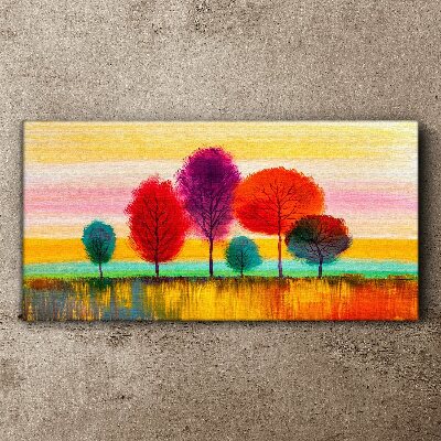 Vászonkép Színes táj fákkal