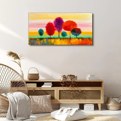 Vászonkép Színes táj fákkal