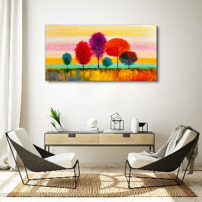 Vászonkép Színes táj fákkal