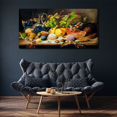 Vászonkép Csendélet gyümölccsel és egy edénnyel
